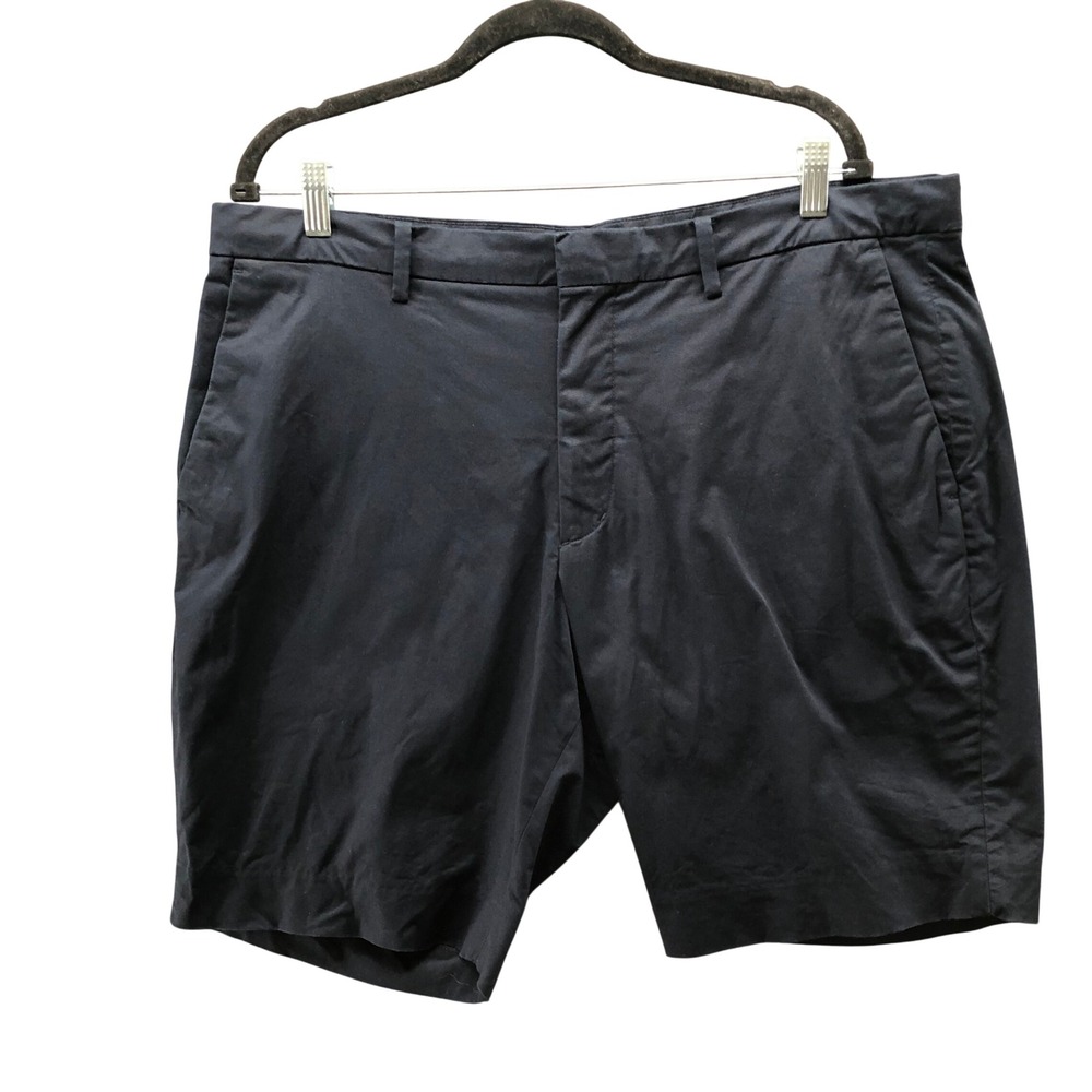 Uniqlo Stretch Slim Fit Shorts Mens XL 36-39 inch Navy Blue Flat Front 10''
